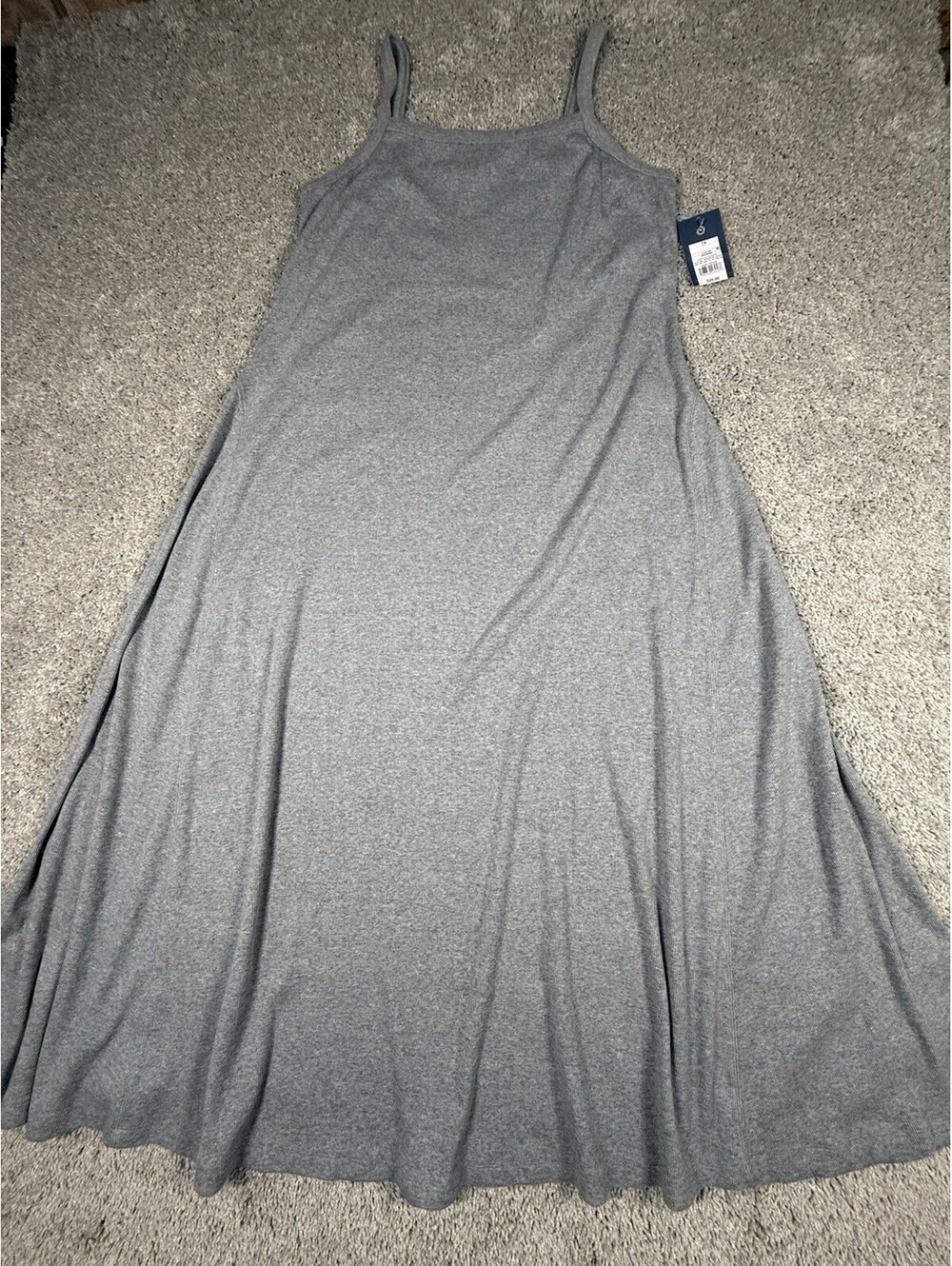 NWT Women's Ribbed Maxi A-Line Dress - Universal Thread™ Heather Gray 1X